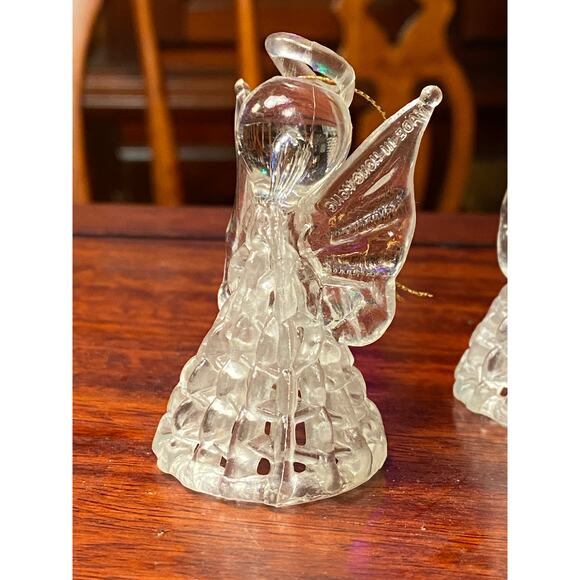 VTG Hong Kong Set of 4 Plastic "crystal" Angel Christmas Ornaments 2.5 in tall - Picture 13 of 14